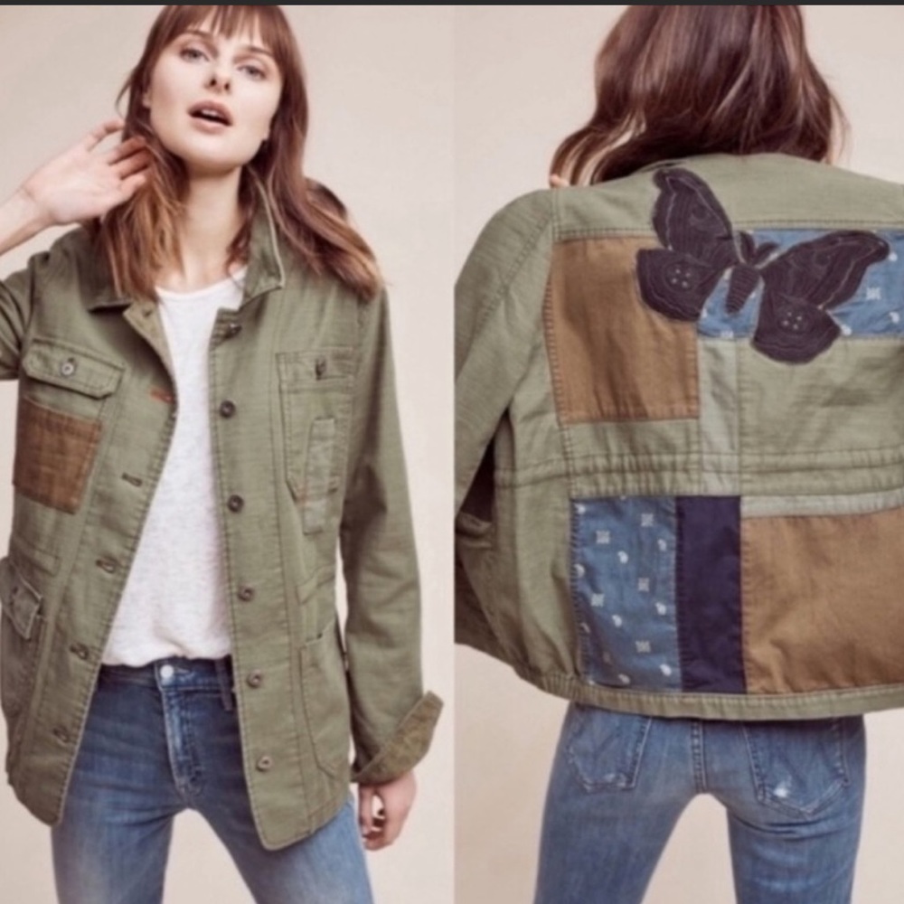 Anthropologie Hei Hei Green Utility Jacket